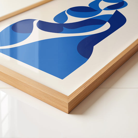 Abstrakte Figur Blautöne