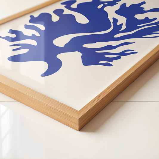 Blaues Korallenmuster abstrakt