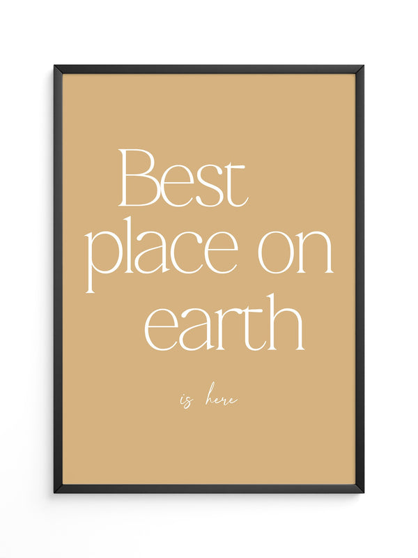 Beste Ort Erde Typografie
