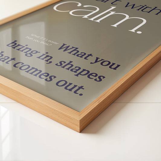 Calm Start Beige Typografie