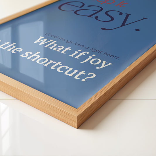 Keep it easy Typografie blau