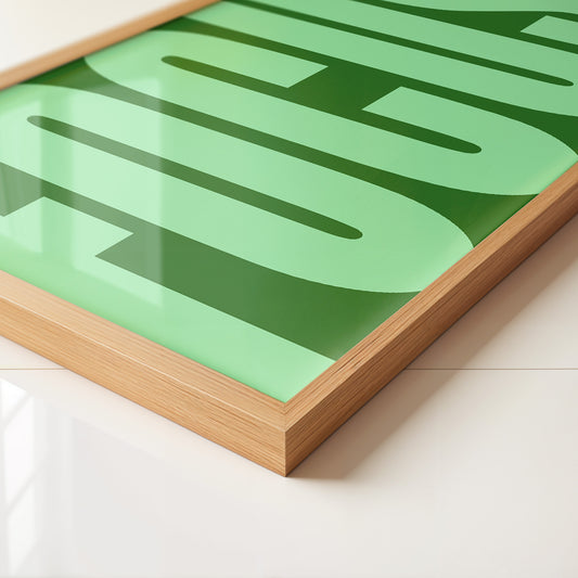 Grüne Buchstaben Typografie