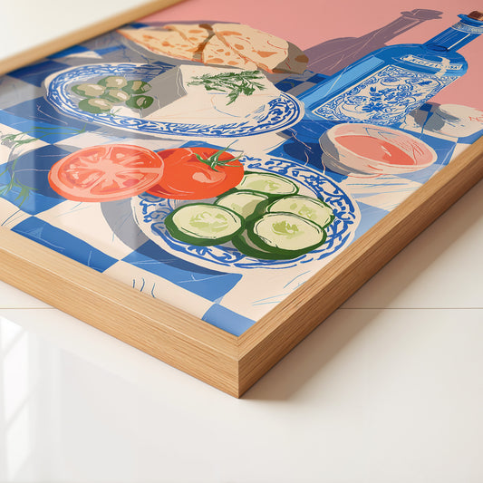 Mediterraner Tisch Sommerfarben