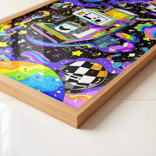 Espressomaschine Weltraum bunt