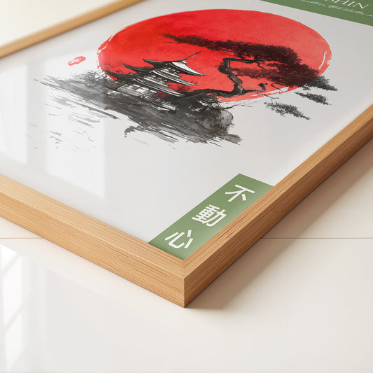 Pagode Rote Sonne Malerei