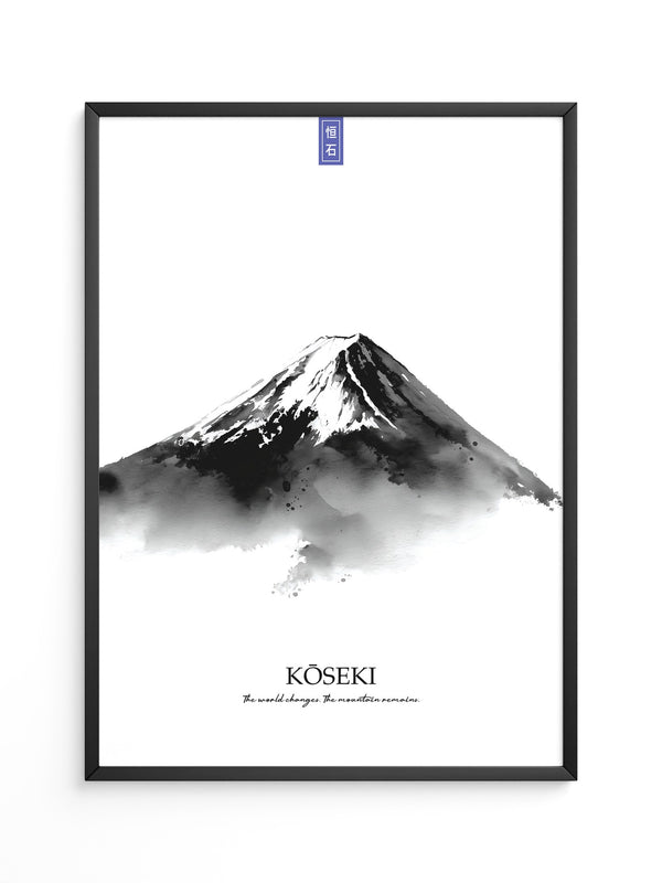 Berg Aquarell Zen Schwarzweiß