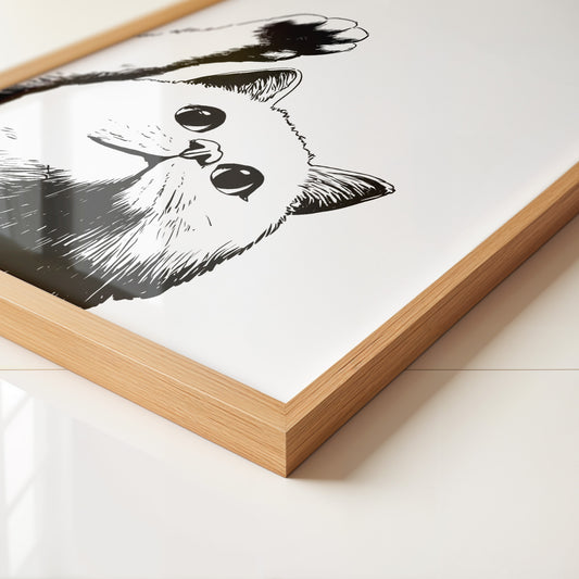 Katzenpfote Schwarz Weiß Grafik