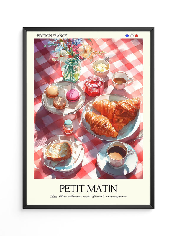 Französisches Frühstück Aquarell