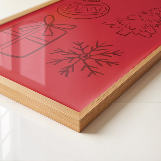 Weihnachtssymbole Rot Zeichnung