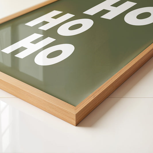 Ho Ho Ho Schriftzug Olivgrün