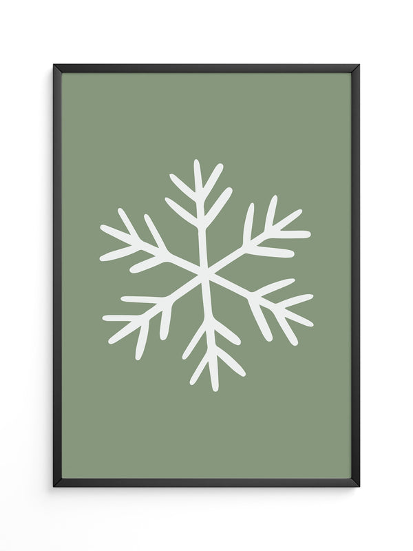 Schneeflocke Minimalistisch Grün