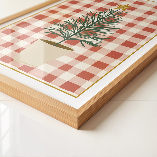 Mini-Tannenbaum Rot-Weiß Karo