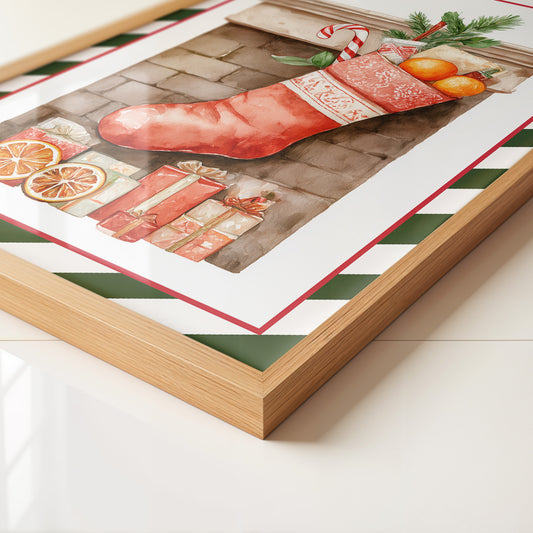 Weihnachtssocke Aquarell Klassik