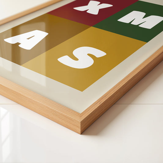 XMAS Buchstaben Retrofarben