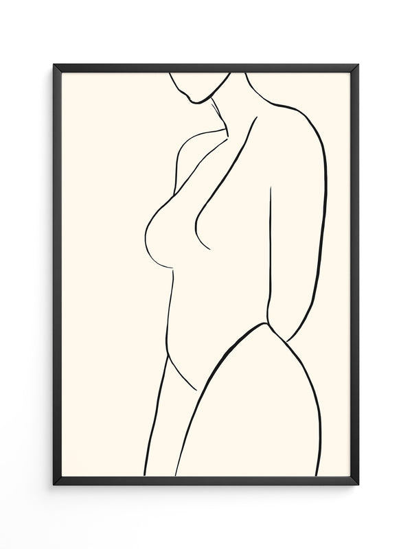 Minimalistischer Frauenkörper Linie
