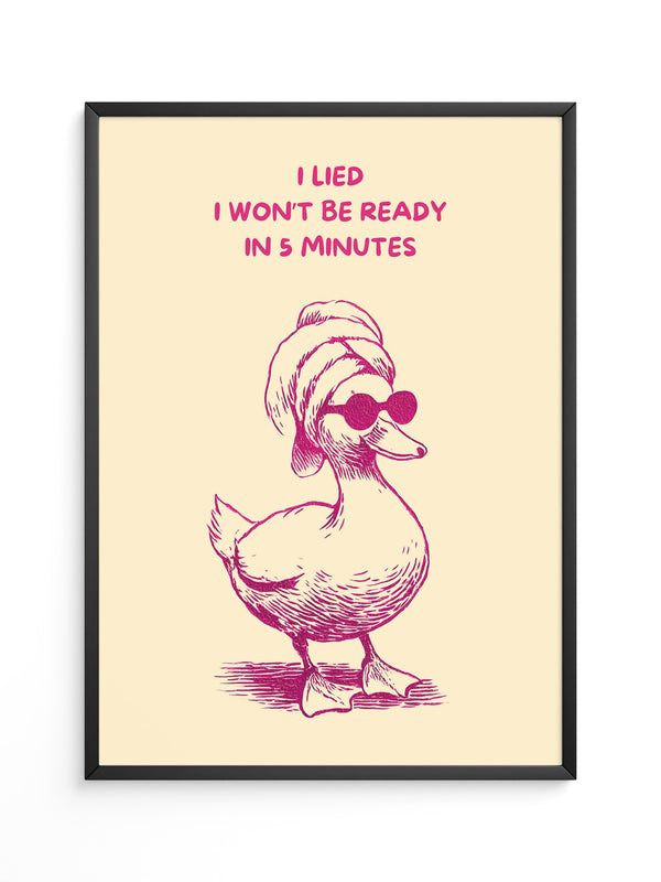 Ente Turban Humor Rosazeichnung
