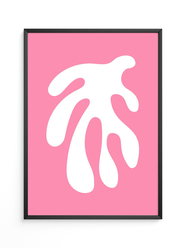 Abstrakte Form rosa und weiß