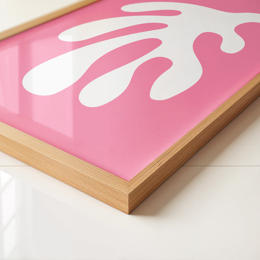 Abstrakte Form rosa und weiß