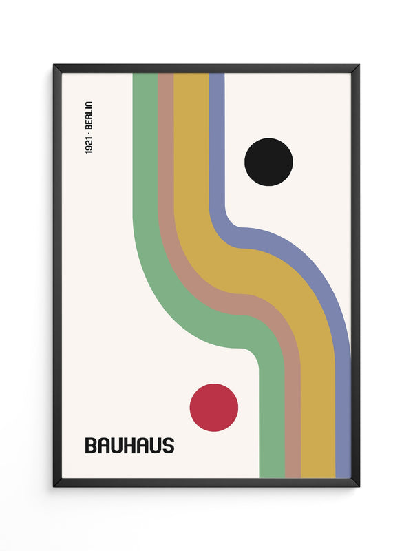 Bauhaus Linien Grafik Retrofarben