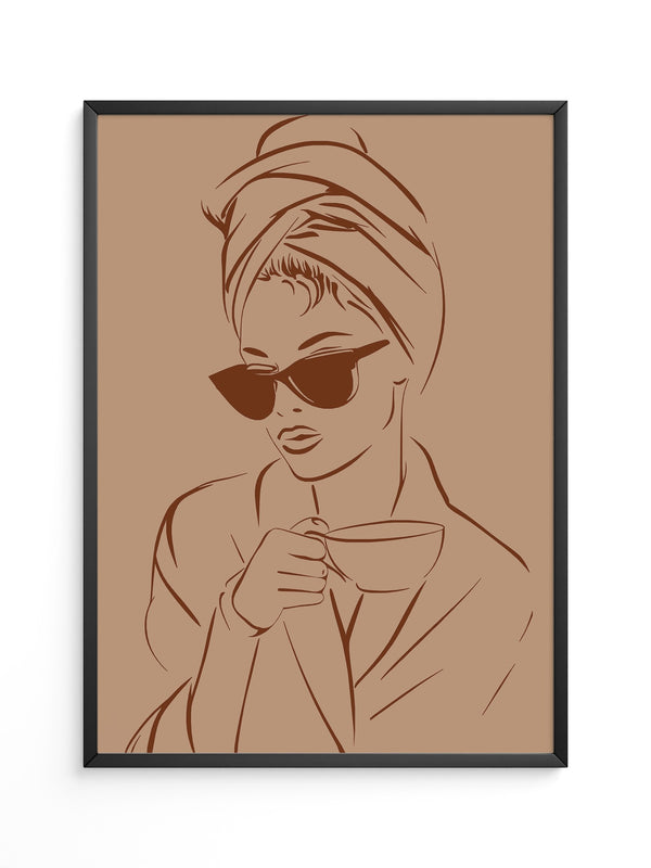 Kaffeetrinker Sonnenbrille Skizze