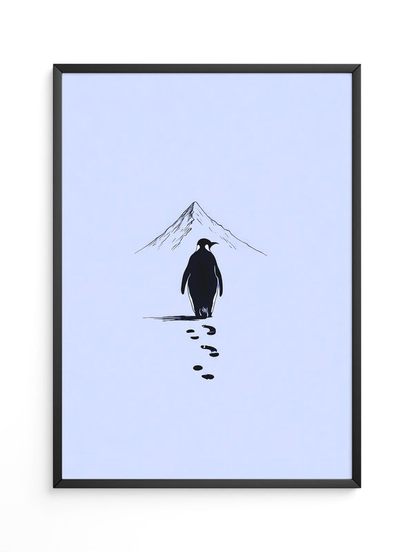 Pinguin Spuren Minimalistisch