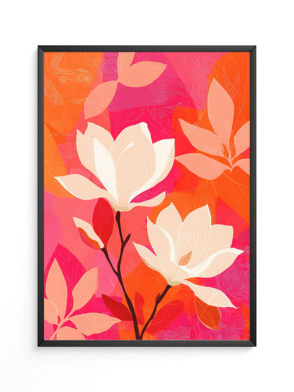 Magnolien Blüten kräftig bunt