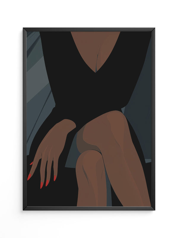 Elegante Silhouette Rote Nägel