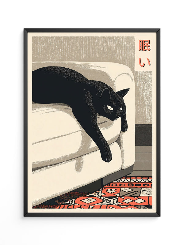 Schwarze Katze Retro-Design