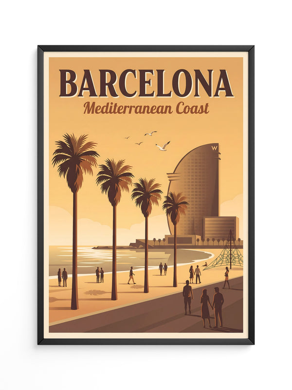Barcelona Küste Vintage Stil