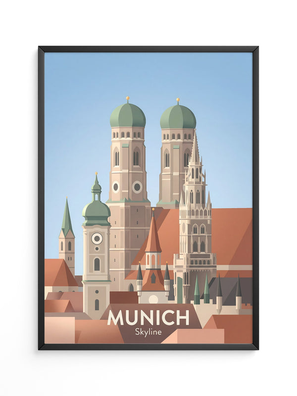 München Skyline Pastellfarben