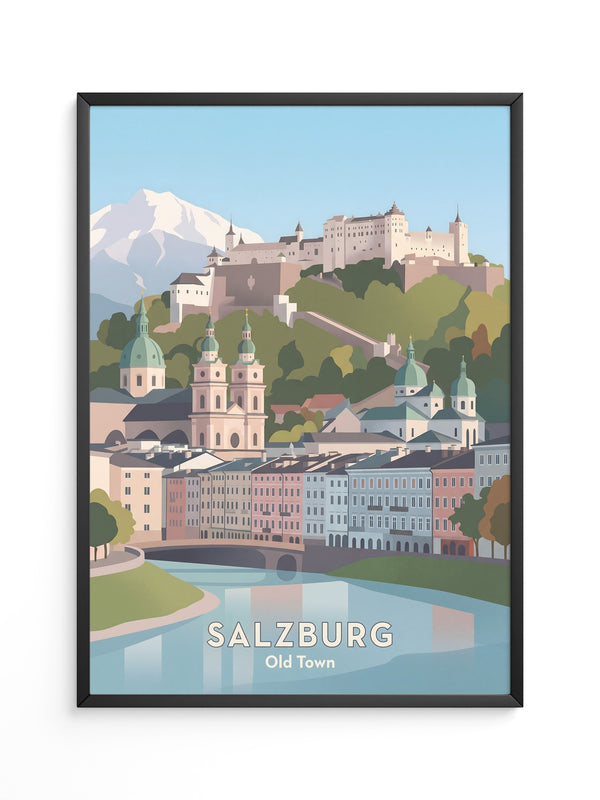 Salzburg Altstadt Pastellansicht