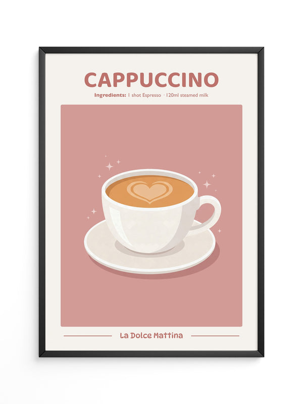 Herz Cappuccino rosa Hintergrund