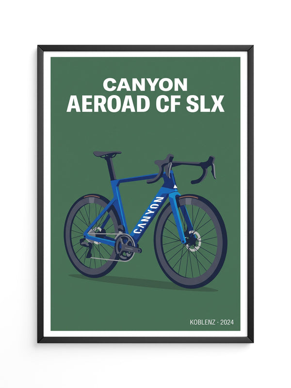 Aero Rennrad Blau auf Grün