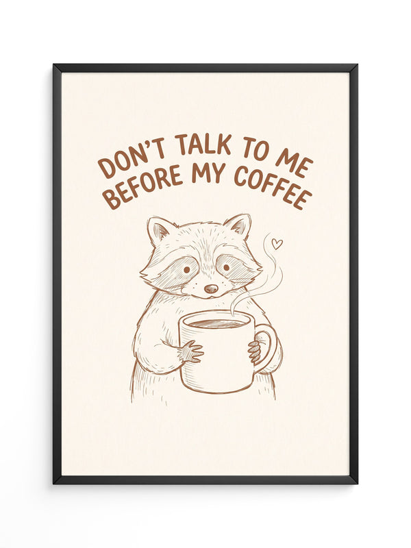 Waschbär Kaffee Morgenroutine