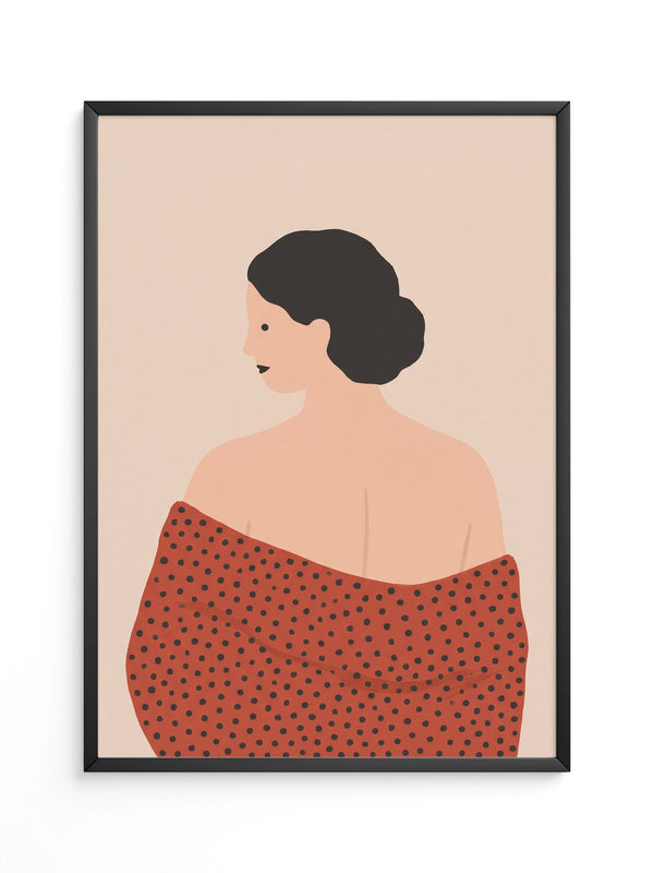 Frau Roter Schal Porträt