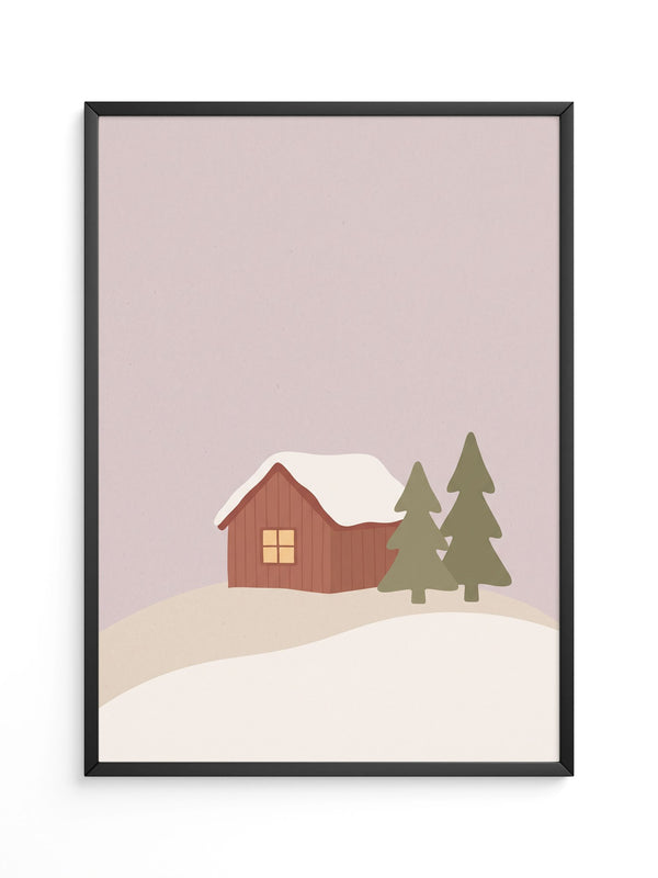 Winterliche Hütte Landschaft