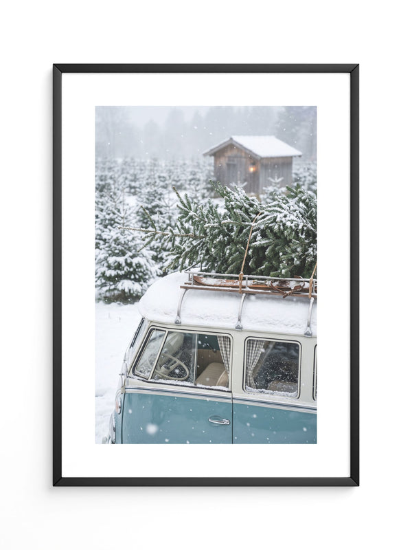 Schneelandschaft Retro-Van