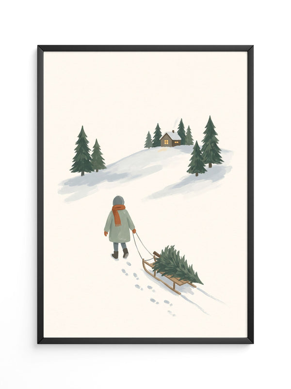 Winterwanderung Schlitten