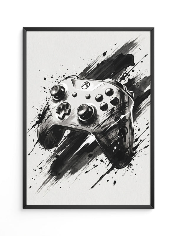 Controller Aquarell Schwarzweiß