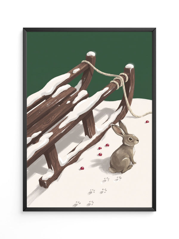 Hase im Schnee Illustration