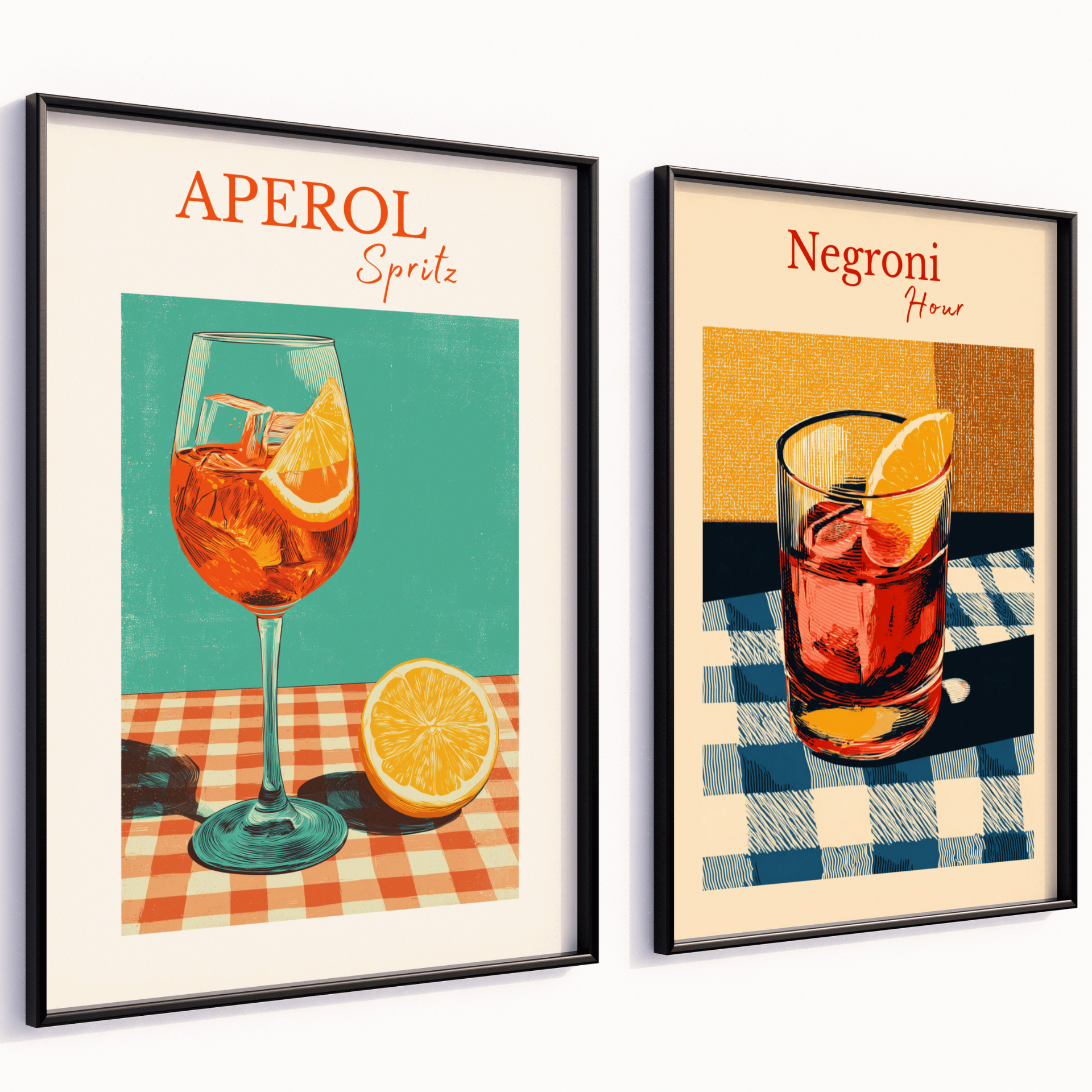 Poster Set „Aperitivo Time“ – Stilvolle Drinks für dein Zuhause