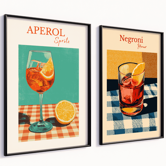Poster Set „Aperitivo Time“ – Stilvolle Drinks für dein Zuhause
