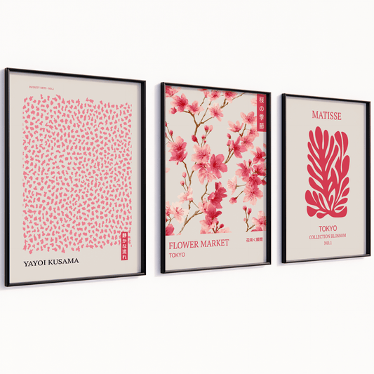 Poster Set „Tokyo Bloom“ – Kunst trifft florale Leichtigkeit