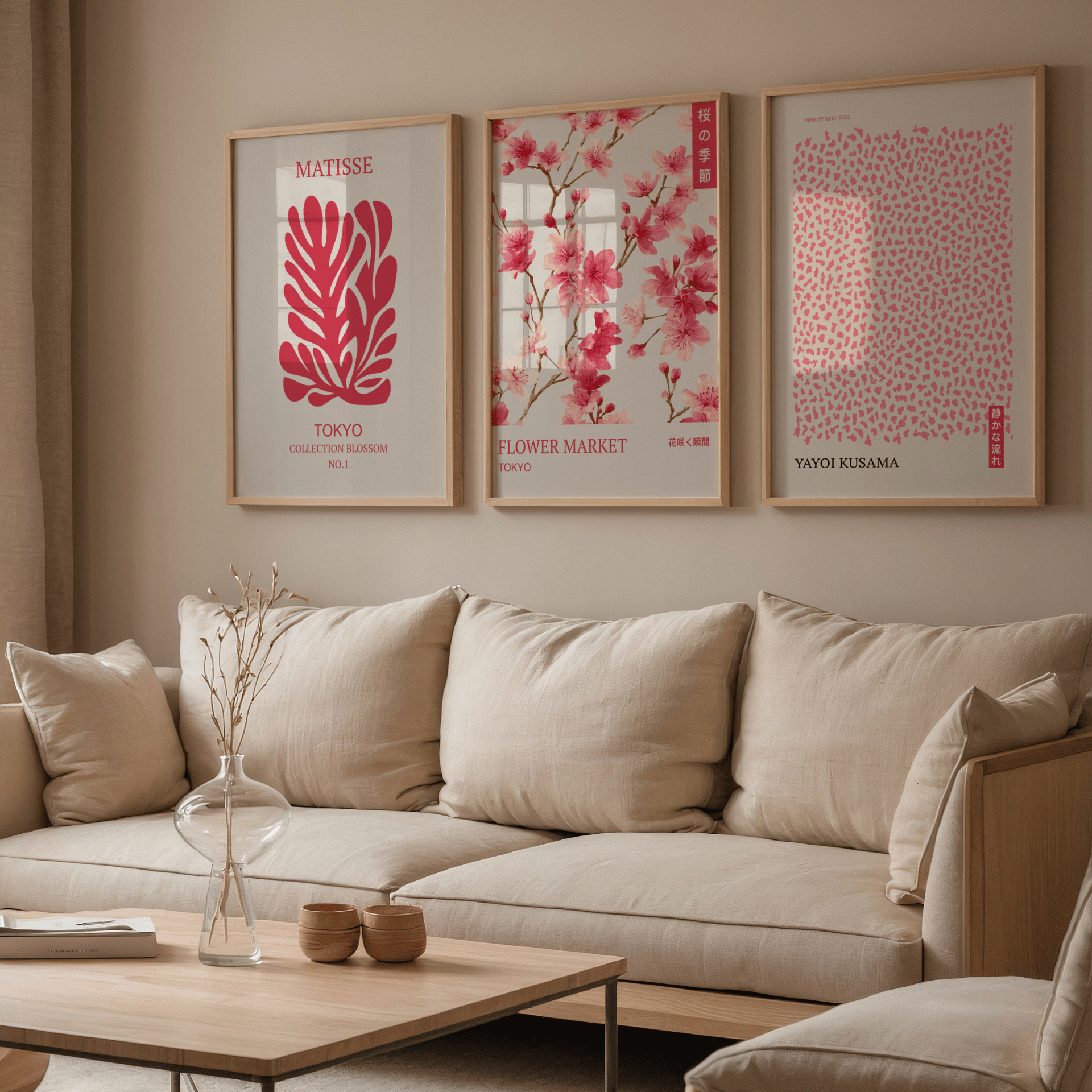 Poster Set „Tokyo Bloom“ – Kunst trifft florale Leichtigkeit