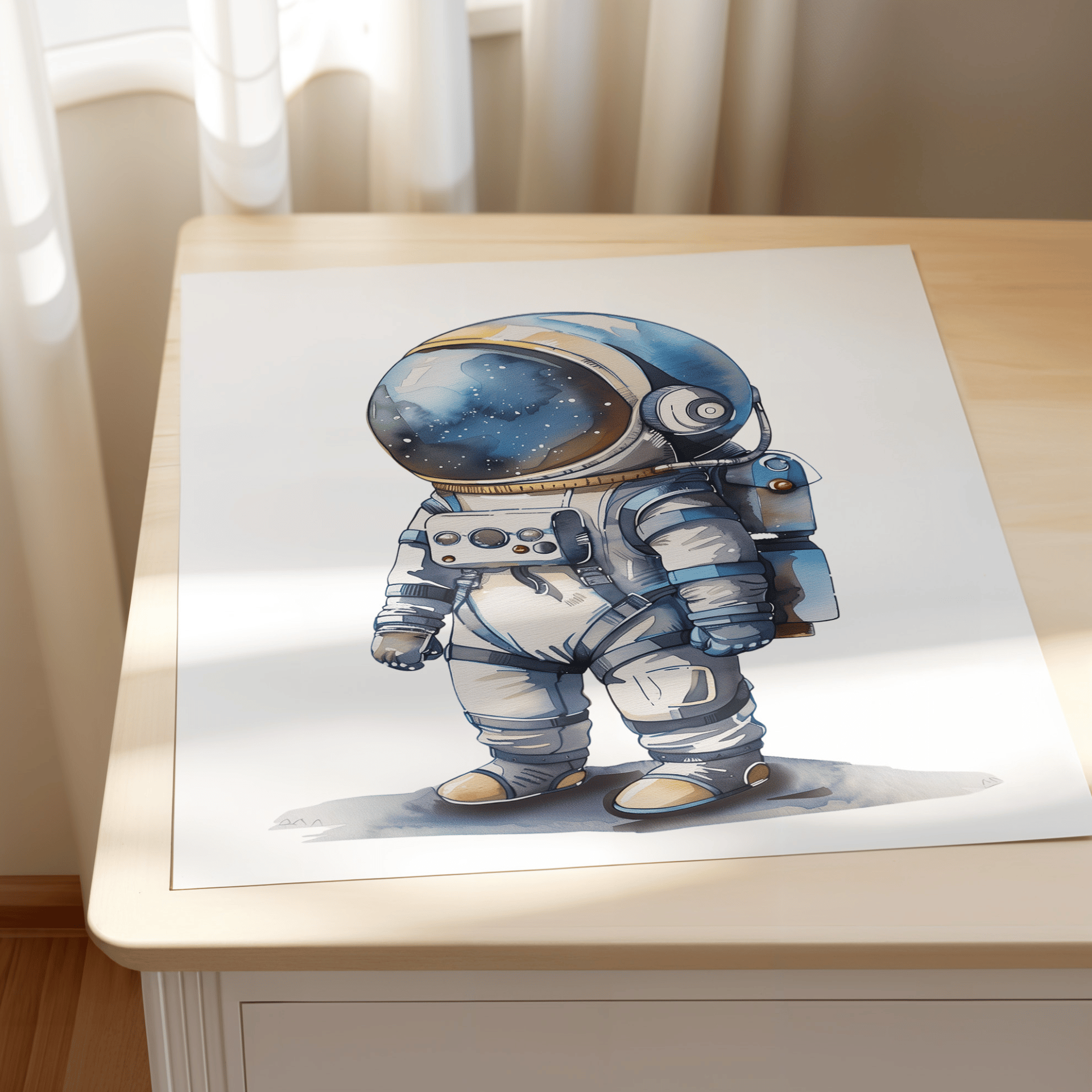 Kinderzimmer Poster Set „Weltraum Abenteuer“ – Rakete, Astronaut & Mond