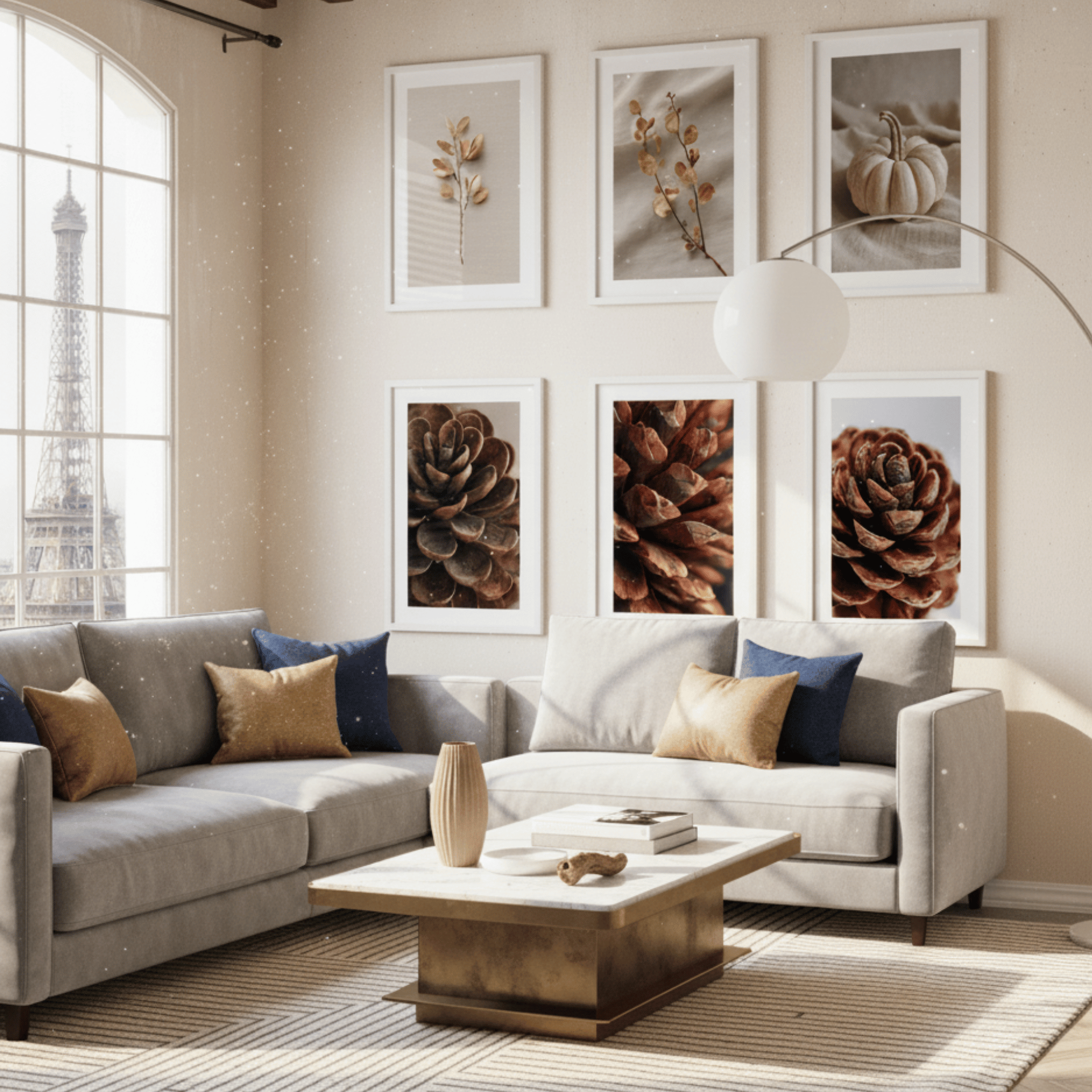 Poster Set „Natural Harmony“ – Herbstliche Naturmotive in Beige & Braun