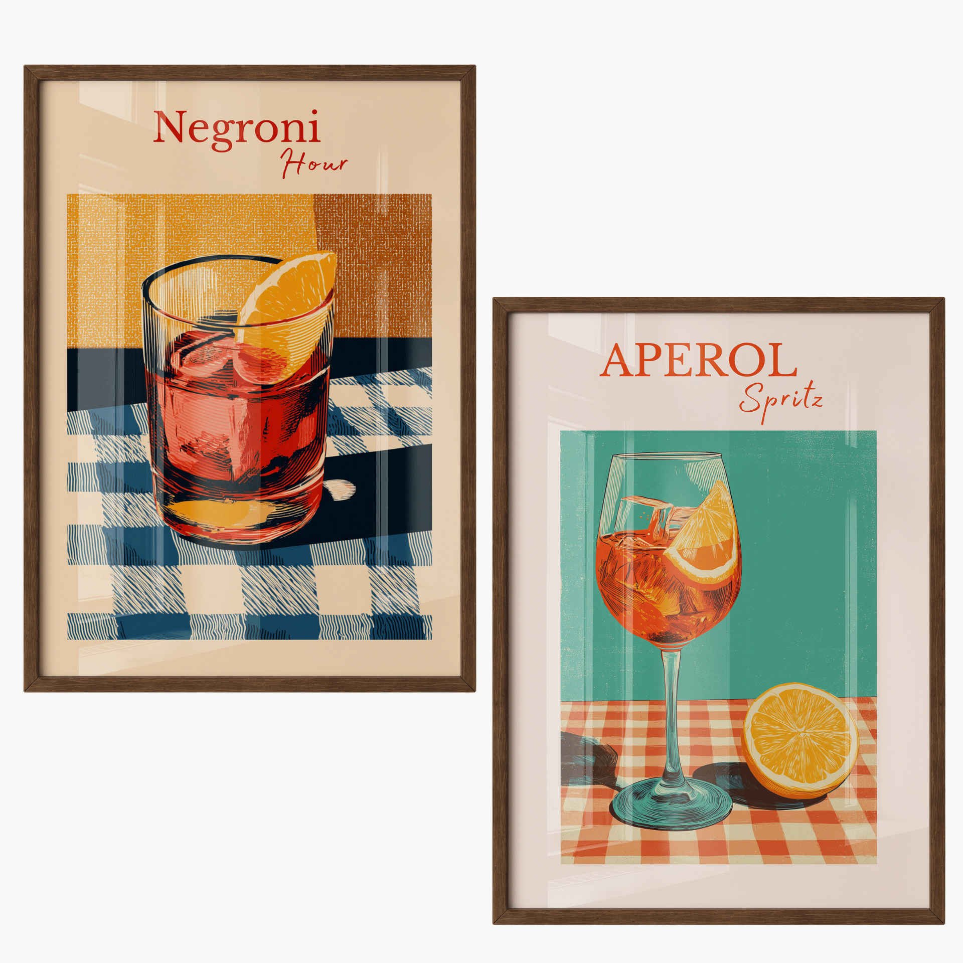 Poster Set „Aperitivo Time“ – Stilvolle Drinks für dein Zuhause