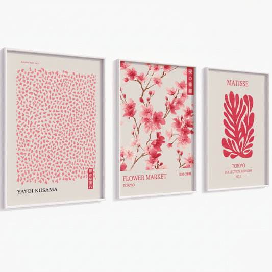 Poster Set „Tokyo Bloom“ – Kunst trifft florale Leichtigkeit