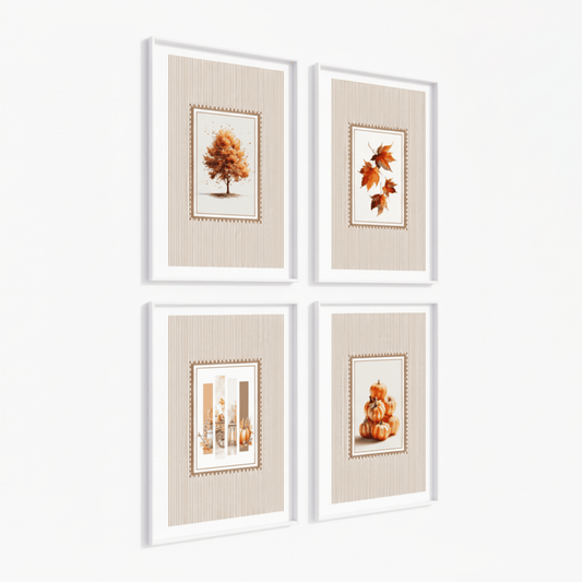 Poster Set „Cozy Autumn“ – Warme Herbstmotive in natürlichem Stil