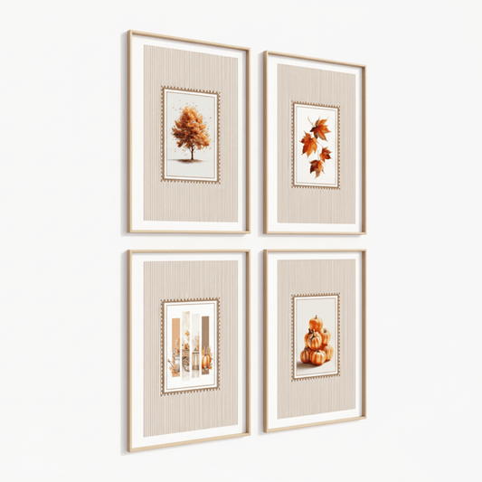 Poster Set „Cozy Autumn“ – Warme Herbstmotive in natürlichem Stil